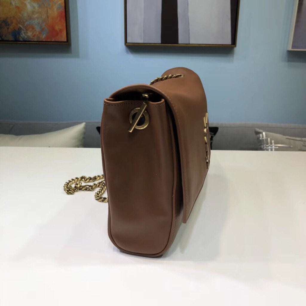 Top Quality Kate MeTop Qualityum Chain Bag In Grain De Poudre Brown For Women 9.4in/24cm YSL 364021BOW0J2346