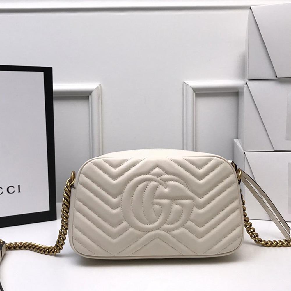 GG Marmont small matelassÃƒÆ’Ã‚Â© shoulder bag white