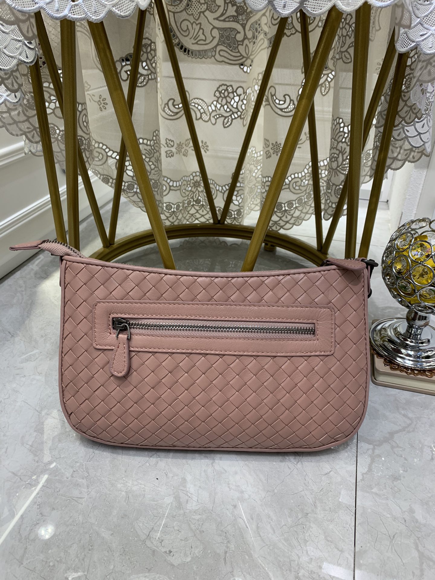 Bottega Veneta Crossbody Bag Pink, For Women, Bags 9.4in/24cm