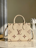 Louis Vuitton Onthego PM Monogram Empreinte Tourterelle Grey/Beige For Women,  Shoulder And Crossbody Bags 9.8in/25cm Louis Vuitton M45654