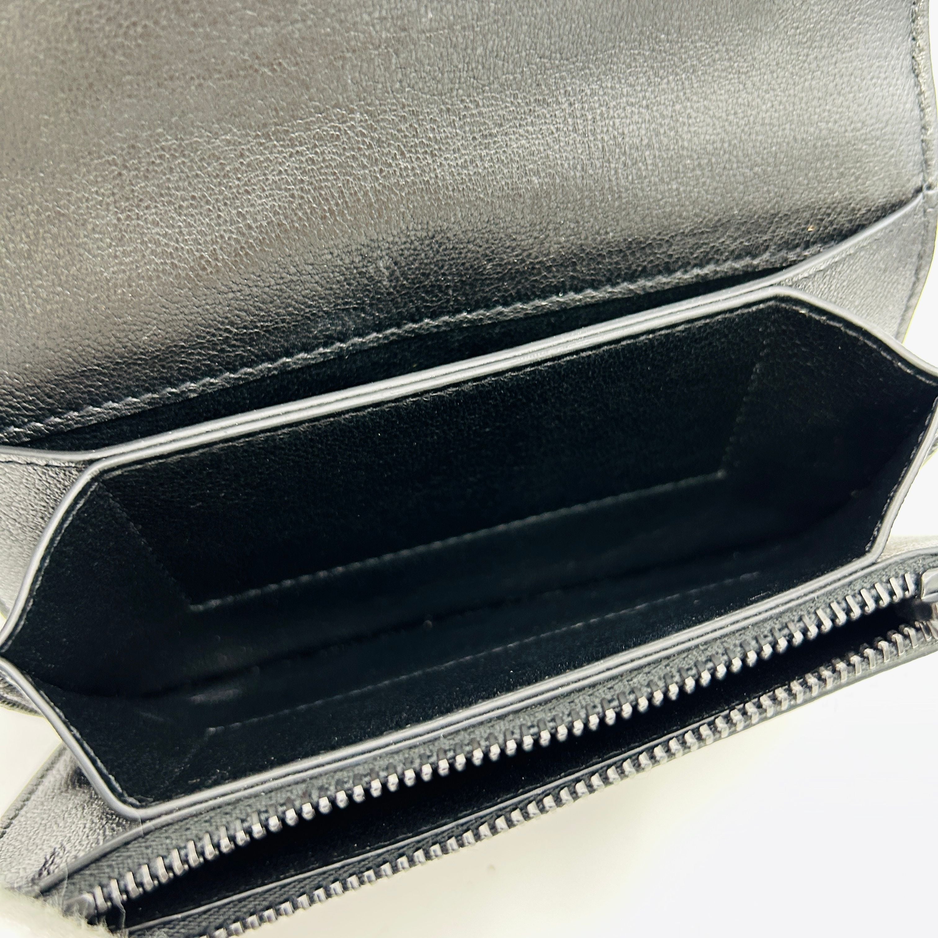 Saint Laurent V-stitch shoulder bag chain wallet black leather women's GP10143542