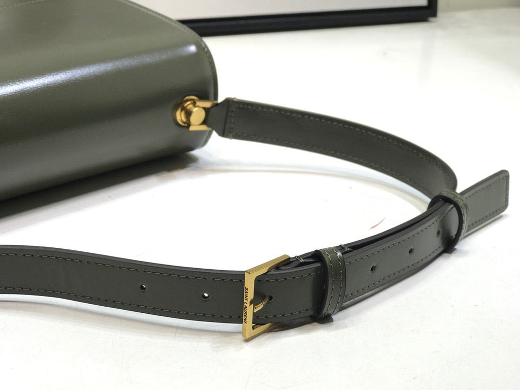 Top Quality Le Carre Satchel In Box Dark Green For Women 9in/23cm YSL