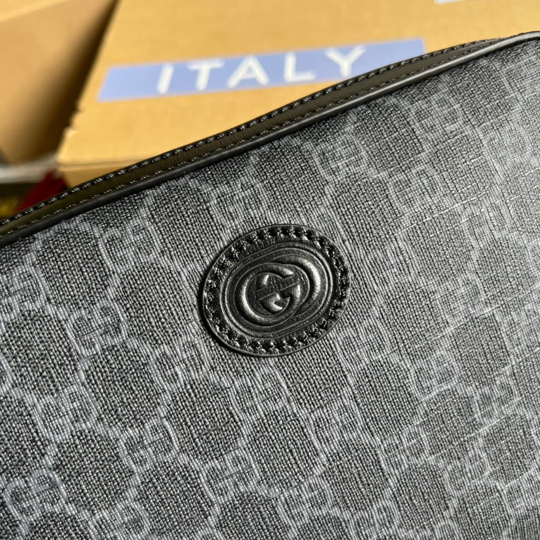 Gucci Shoulder Bag With Interlocking G Black Gucci Supreme Canvas For Women  9.6in/24.5cm Gucci 703468 92THF 1000