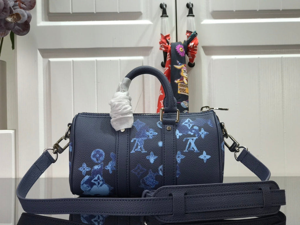 Louis Vuitton Keepall XS Monogram Watercolor Blue Canvas By Virgil Abloh For Men, Bags, Shoulder And Crossbody Bags 8.3in/21cm Louis Vuitton M57844