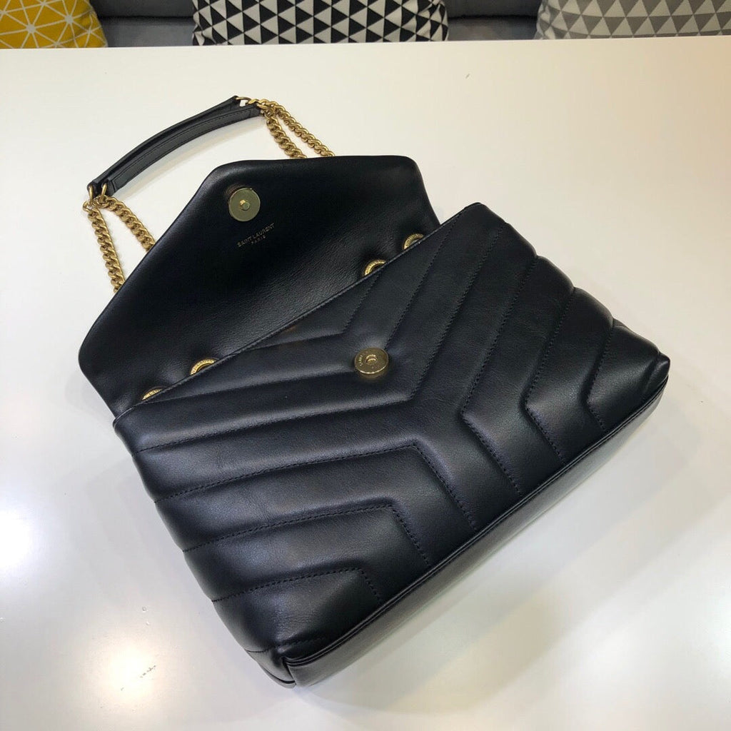 YSSL Loulou Small Chain Bag In MatelassÃ© "Y" Black For Women 9.8in/23cm YSL 494699DV7271000