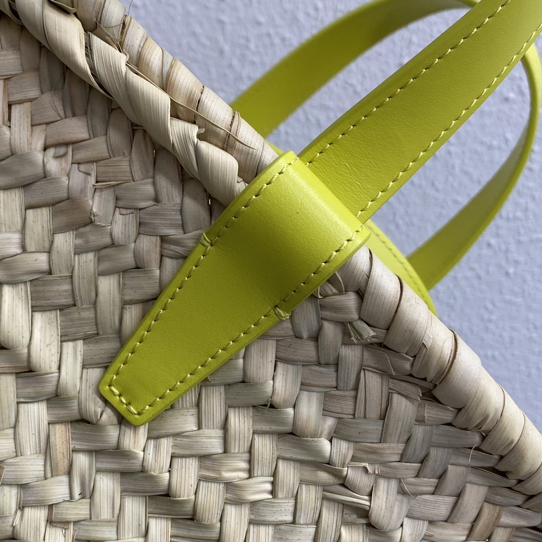 GLAMI Teen Triomphe GLAMI Classic Panier In Palm Leaves And Lizard Yellow For Women 8in/20cm 194004EH4.11CT