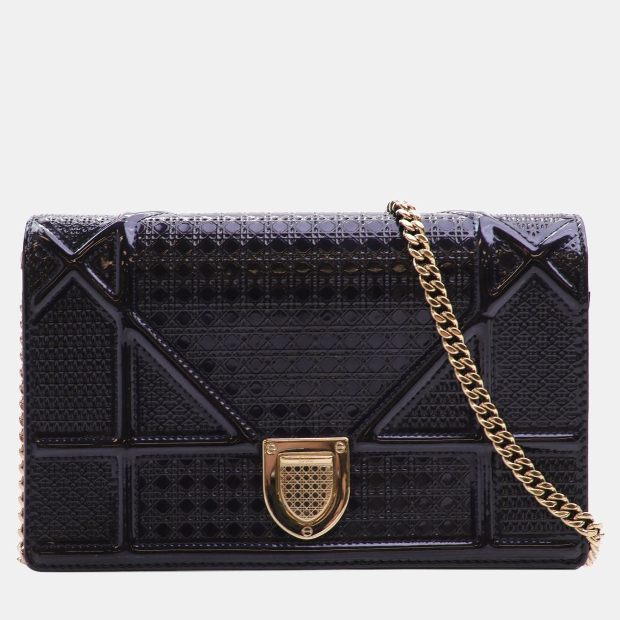 Dark Blue  Leather Diorama Wallet on Chain