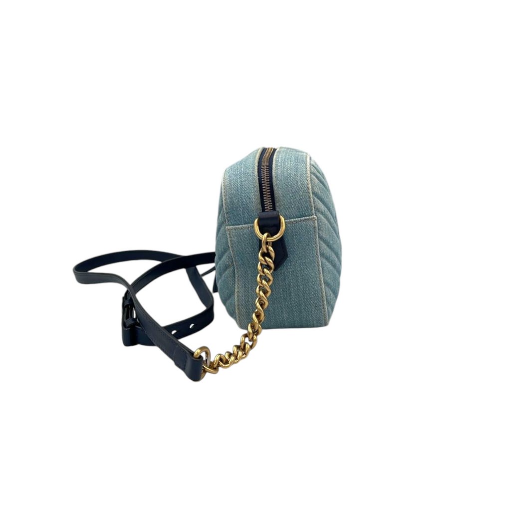 Gucci Gucci Marmont Crossbody Bag Blue Quilted VeLouis Vuittonet