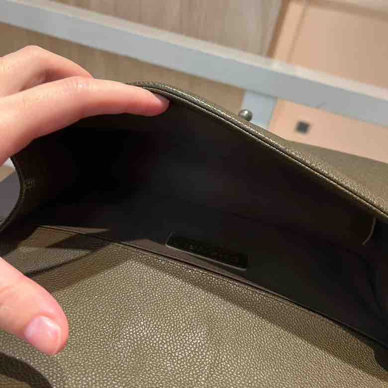 Chanel LeBoy Bag, Olive Green Caviar Skin & Ruthenium-nish Metal