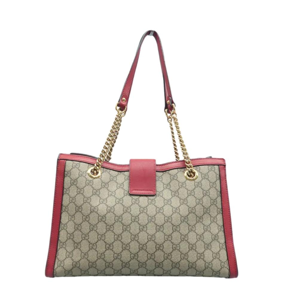 GUCCI Padlock Medium Gucci Supreme Canvas Tote Bag Red 479197