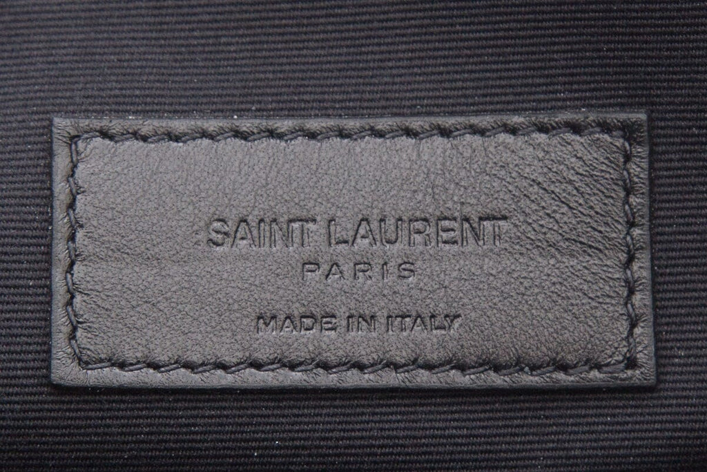 Saint Laurent Black Leather Clutch/Tablet Sleeve