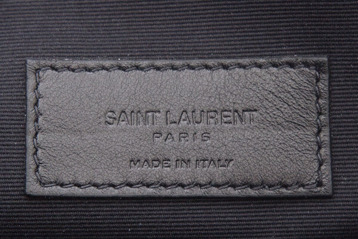 Saint Laurent Black Leather Clutch/Tablet Sleeve