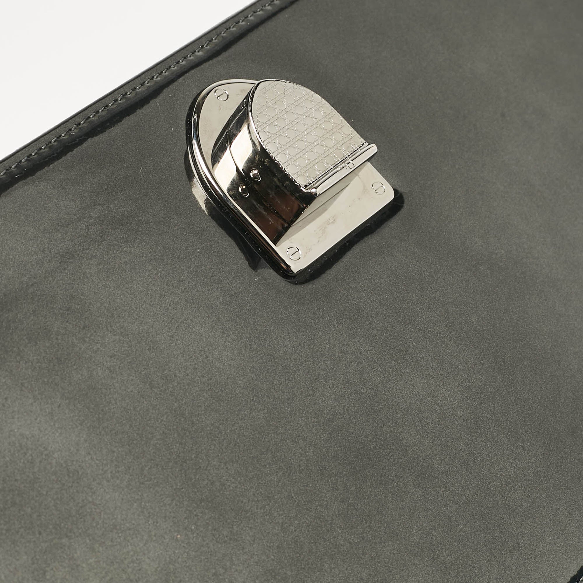 Dior Grey  Leather Medium Diorama Shoulder Bag