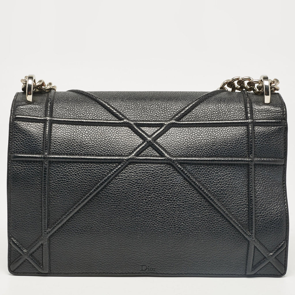 Dior Black Leather Medium Diorama Flap Shoulder Bag