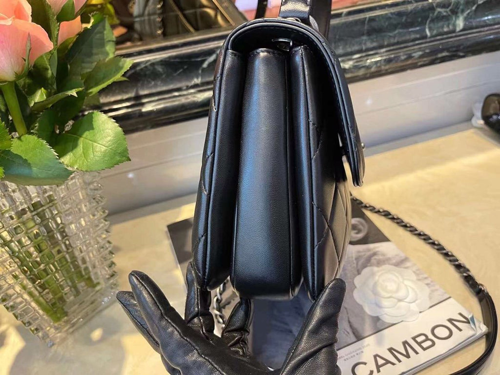 Chanel Classic GlamIap Bag Medal Hardware Black For Women 9.8in/25cm