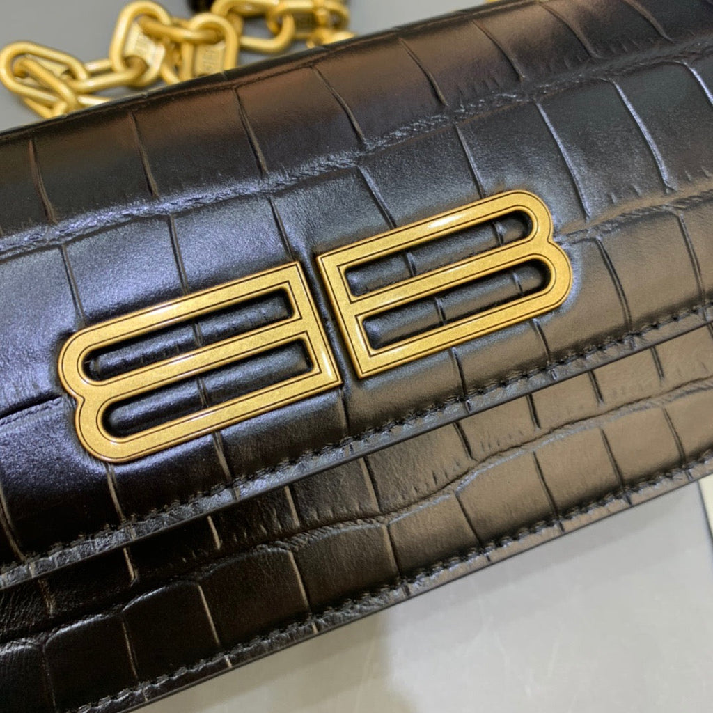 Gossip Small On Chain Shoulder Bag Black, For Women,  Bags 7.4in/19cm