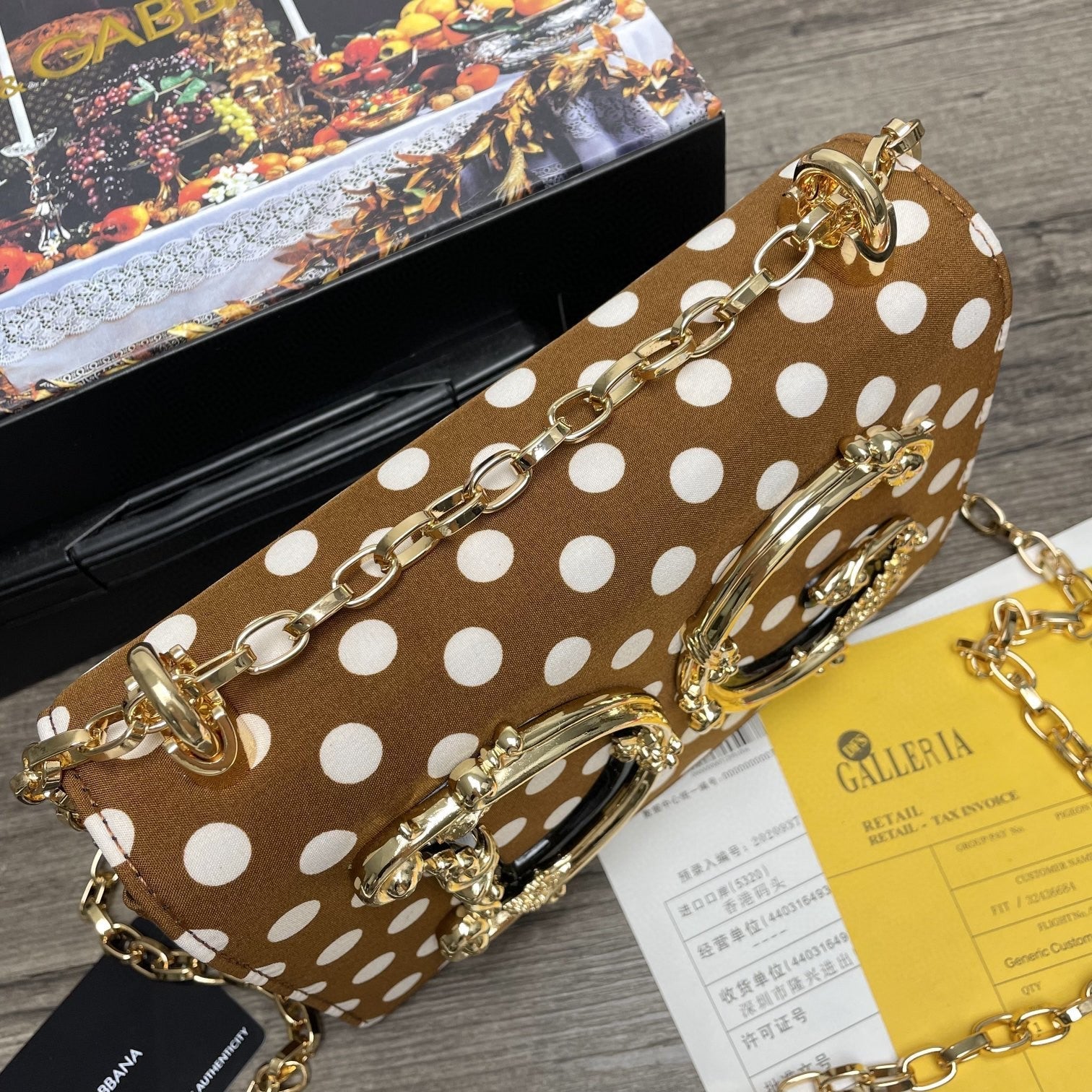Girls CrossBody Bag With Polka Dots Brown For Women 8.3in/21cm GLAMI
