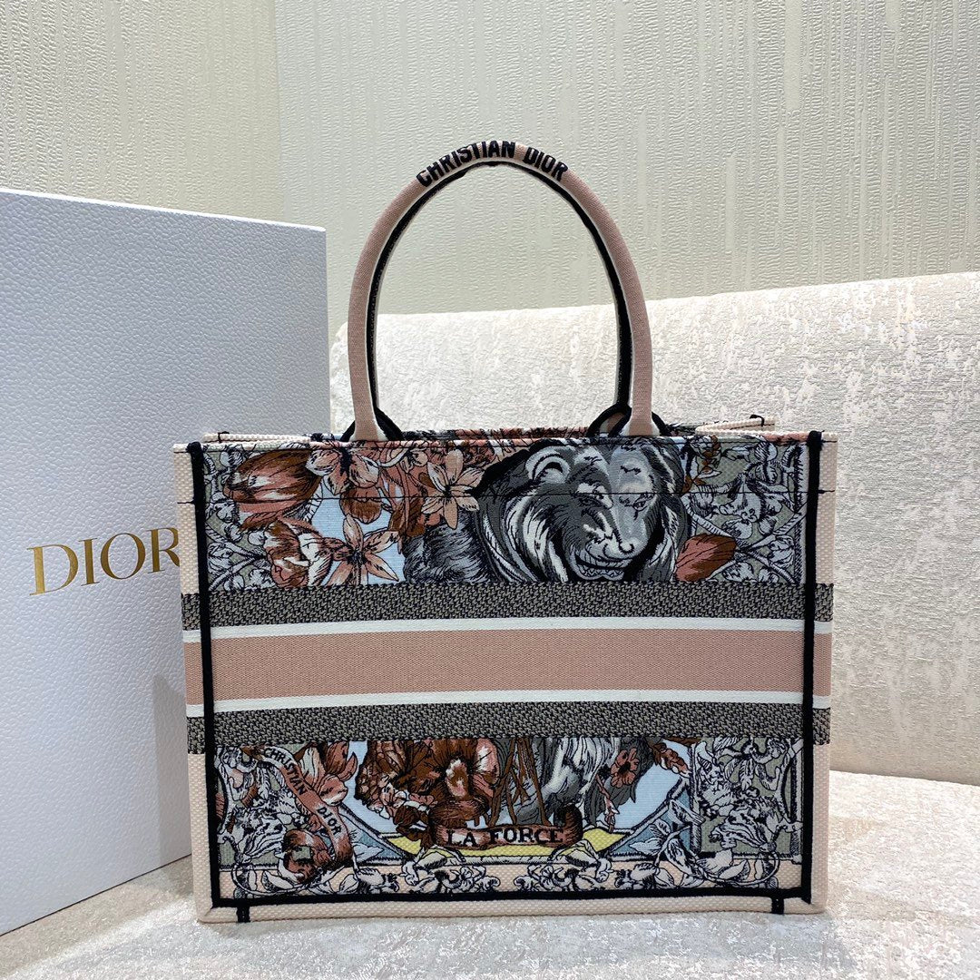 Dior MeDiorum Book Tote Multicolor La Force Embroidery, Multicolor, For Women Women’s Handbags, Shoulder Bags 36cm CD