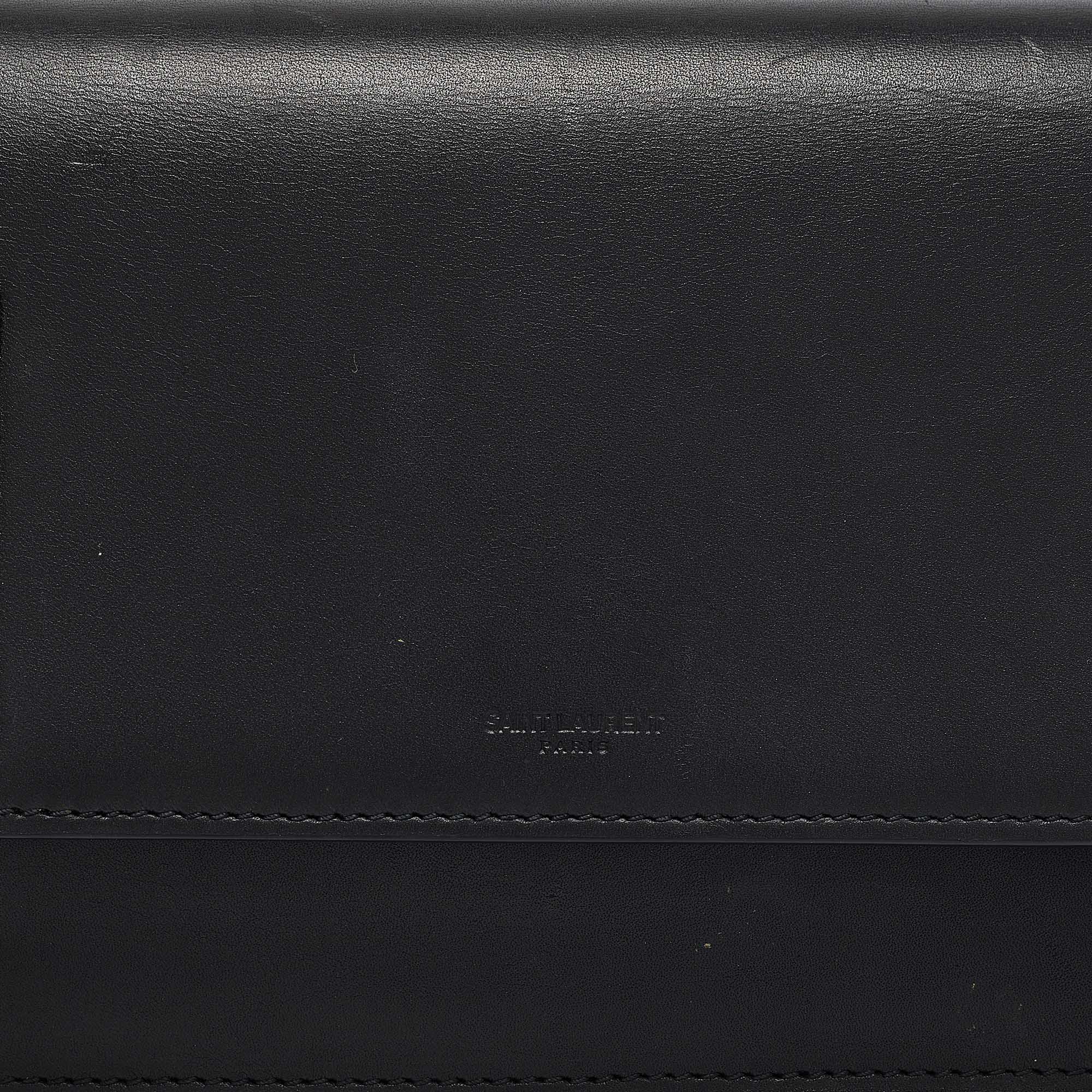 Saint Laurent Black Leather Classic Betty Clutch