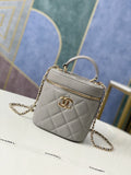 Chanelouis Vuittonanity Case Gold Hardware Grey For Women, Women’s Handbags, Shoulder Bags 9.4in/24cm 