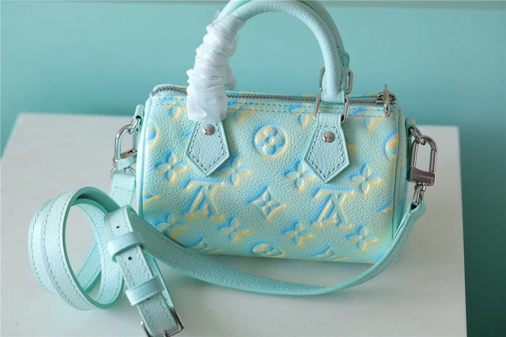 Louis Vuitton Nano Speedy Monogram Empreinte Vert D’eau Green For Women,  Shoulder And Crossbody Bags 16cm/6.3in Louis Vuitton 