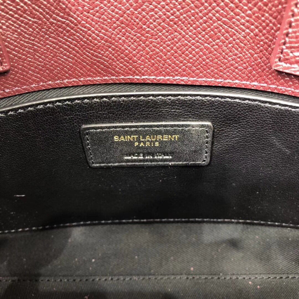 YSSL Manhattan Nano Shopping Bag In Box Burgundy For Women 8in/21cm YSL