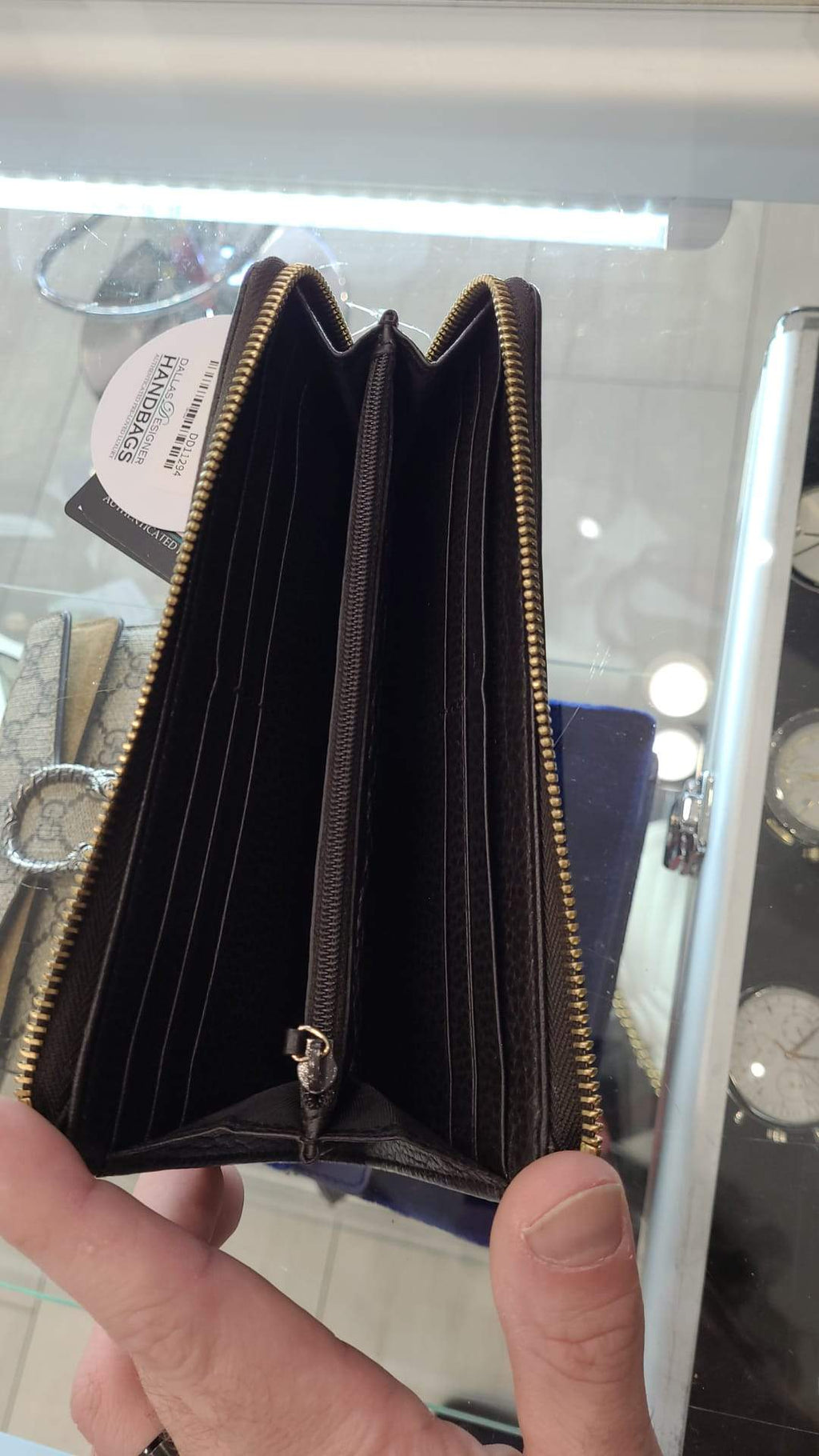 GUCCI Gucci Canvas Zip Around Wallet Brown 268917