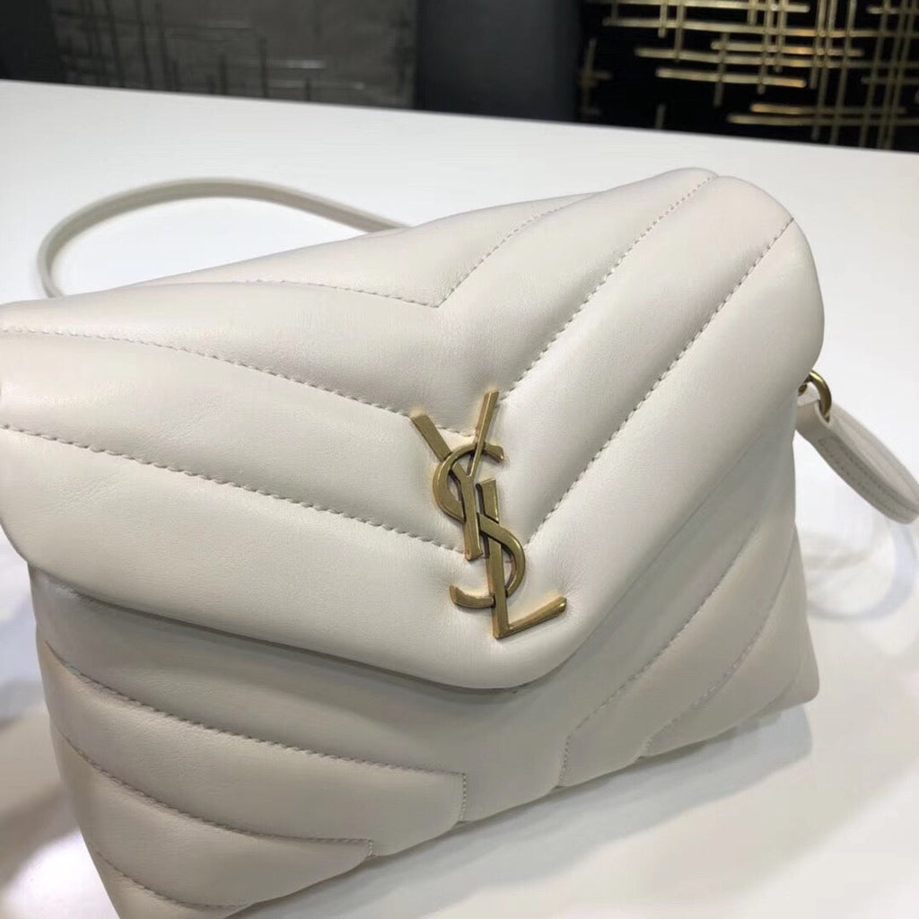 Loulou Mini Shoulder Bag White For Women 7in/18cm YSL