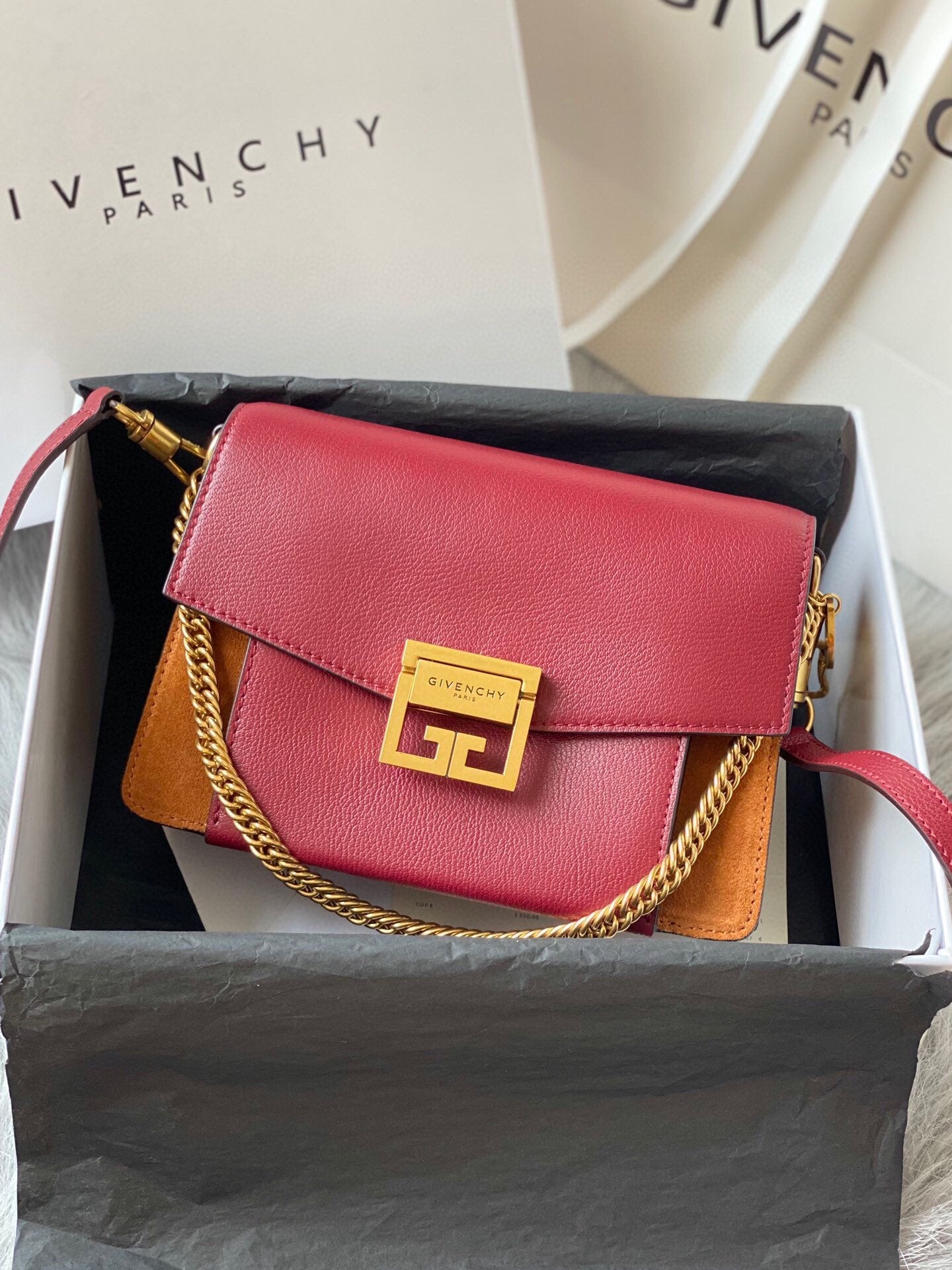 gv GV3 Bag Caramel Brown/ Red For Women, Handbags, Shoulder Bags 11.4in/29cm GVC