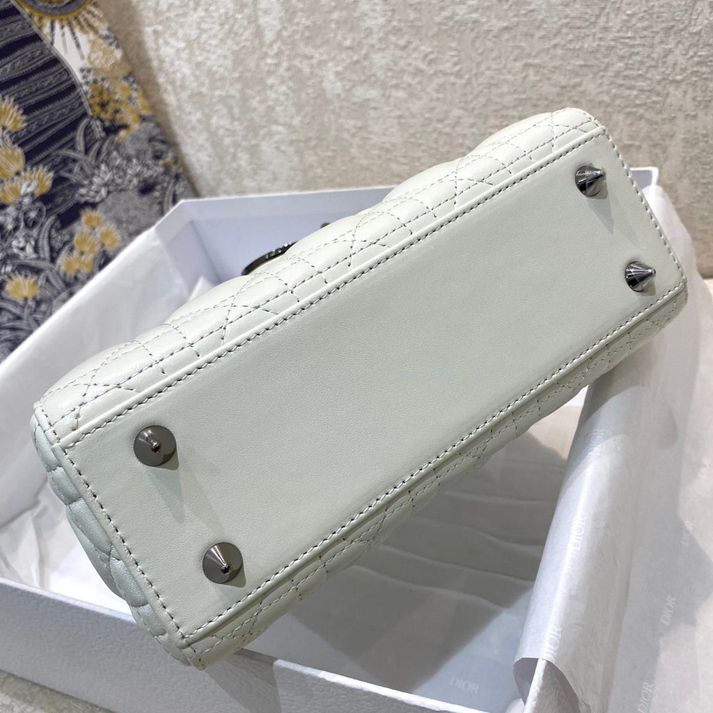 Dior Small Lady Bag SiLouis Vuittoner Hardware, White, For Women Women’s Handbags, Crossbody Bags, 20cm CD