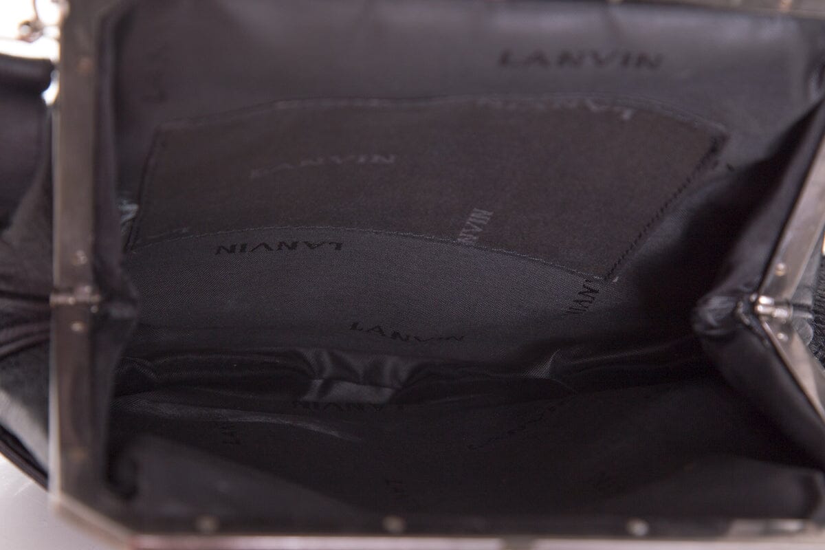 Lanvin Vintage Black Aged Leather Shoulder Bag