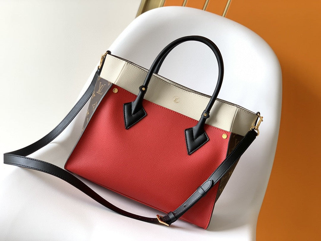 Louis Vuitton On My Side MM Tote Bag Monogram Canvas Red For Women,  Shoulder Bags 12in/31cm Louis Vuitton M53824