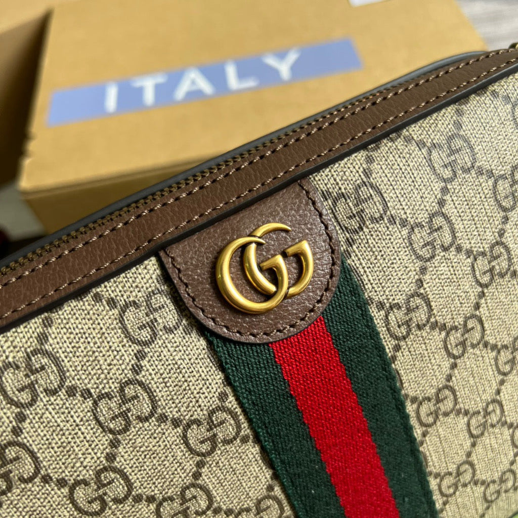 Gucci OphiDiora Gucci Shoulder Bag Beige And Ebony Gucci Supreme Canvas For Women  9.2in/23cm Gucci 699439 9C2ST 8920