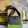 Gucci Shoulder Bag With Interlocking G Black Gucci Supreme Canvas For Women  9.6in/24.5cm Gucci 703468 92THF 1000