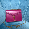 YSSL Cassandra Medium Chain BagÂ Dark Pink For Women 8.7in/22cm YSL