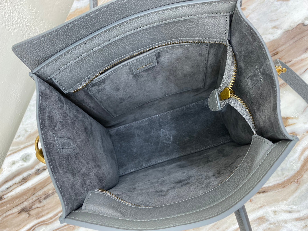 Top Quality Nano LuGucciage Bag In Drummed Grey For WomLB 8in/20cm 189243AQL.10KL