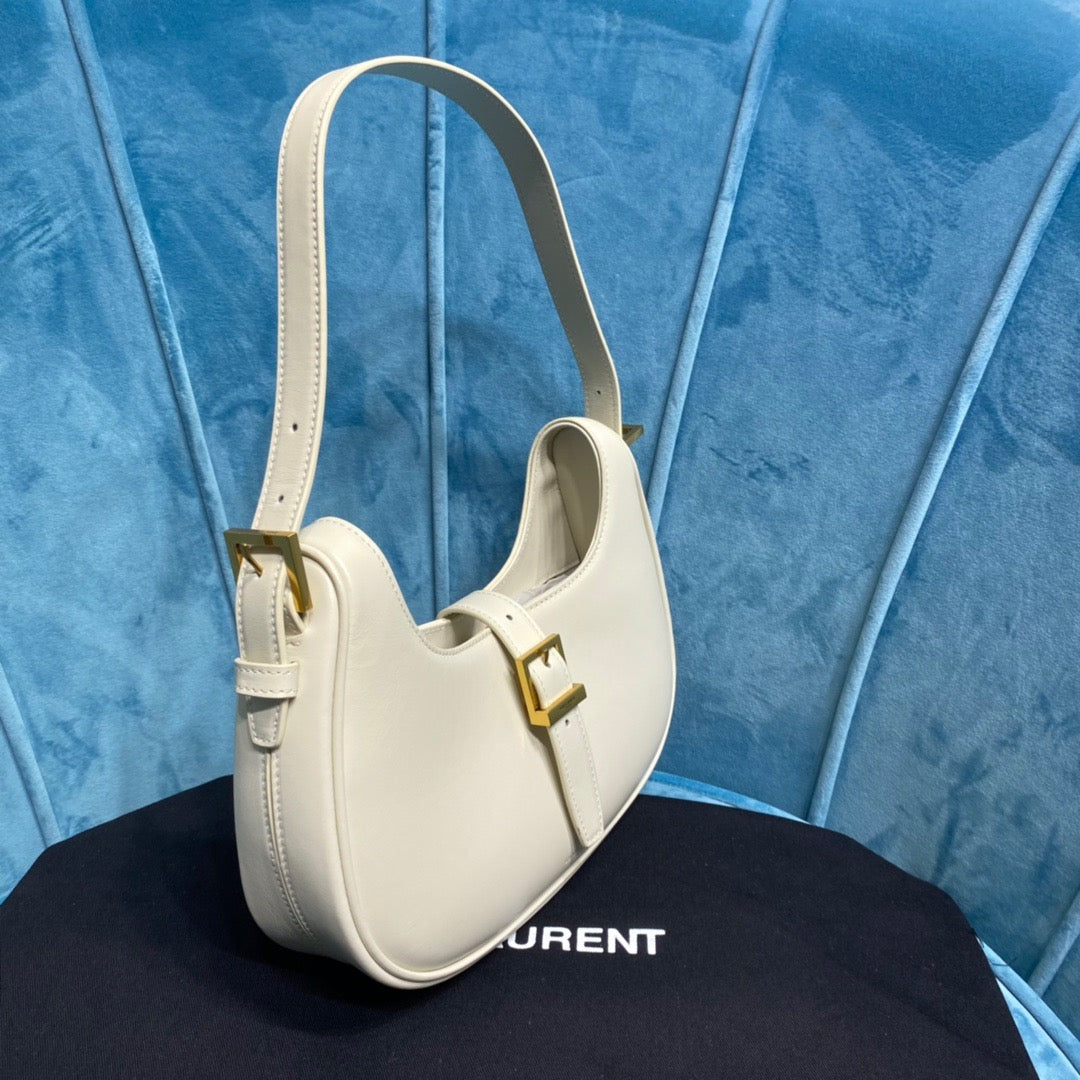 Top Quality Le Fermoir Hobo Bag White For Women 9.5in/24cm YSL 672615