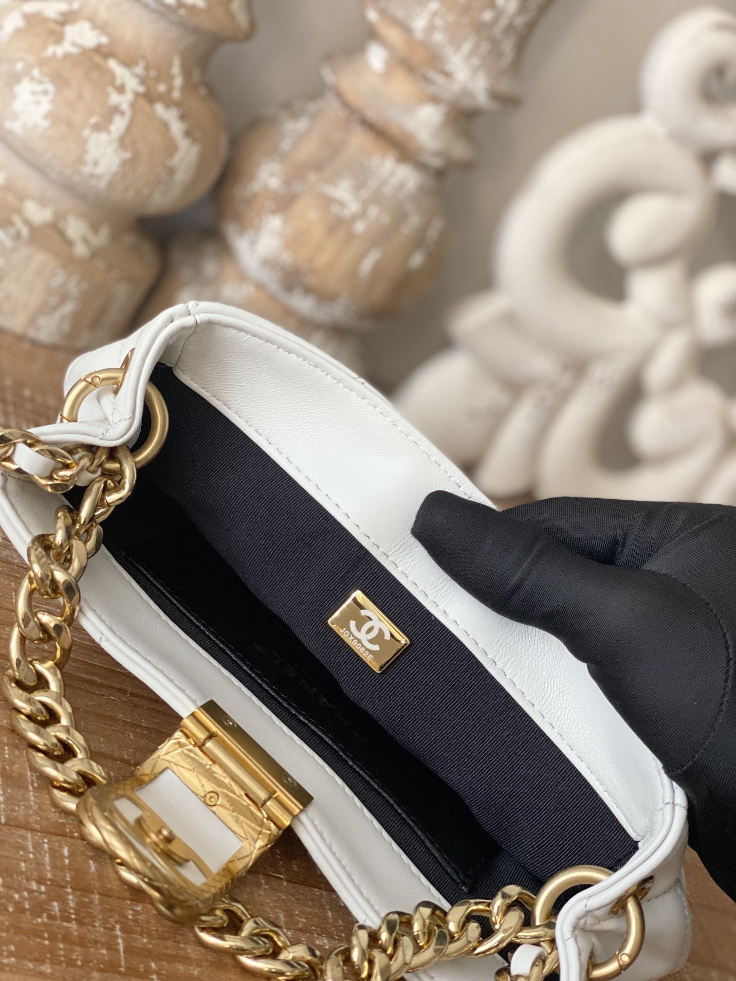 ChanelSmall Hobo Bag Gold Hardware White For Women, Women’s Handbags, Shoulder Bags 7.5in/19cm