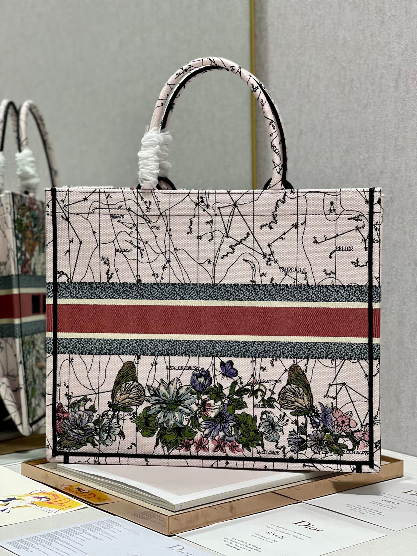 Dior Large Book Tote Multicolor Constellation Embroidery, Multicolor, For Women Women’s Handbags, Shoulder Bags, 42cm CD