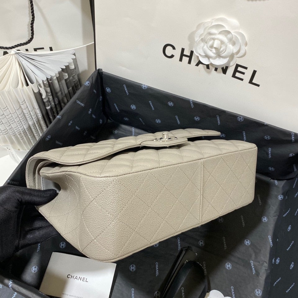 ChanelLarge Classic Handbag SiLouis Vuittoner Hardware Grey For Women Handbags, Shoulder Bags 11.8in/30cm