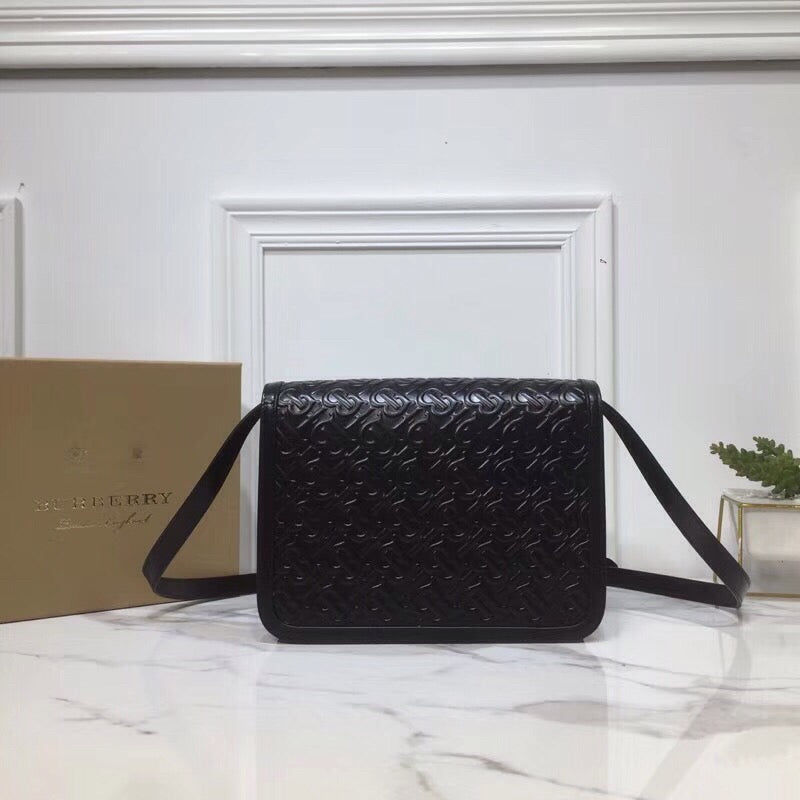 Burberry Small TB Crossbody Bag Quilted Monogram Black For Women, Bags 8.3in/21cm