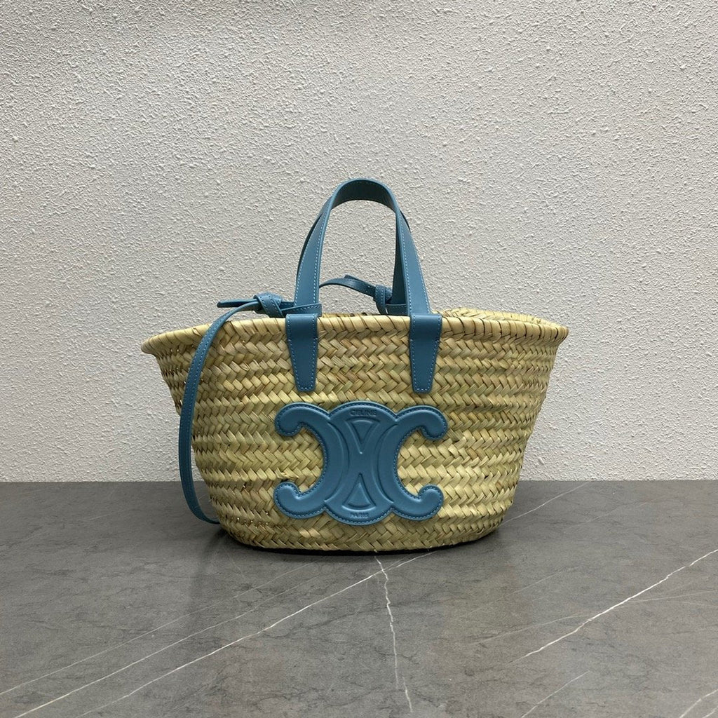 GLAMI Teen Triomphe GLAMI Classic Panier In Palm Leaves And Lizard Blue For Women 8in/20cmÃ‚Â 