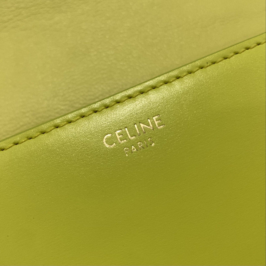 Celine Chain Shoulder Bag Cuir Triomphe Green For Women 7.9in/20cm