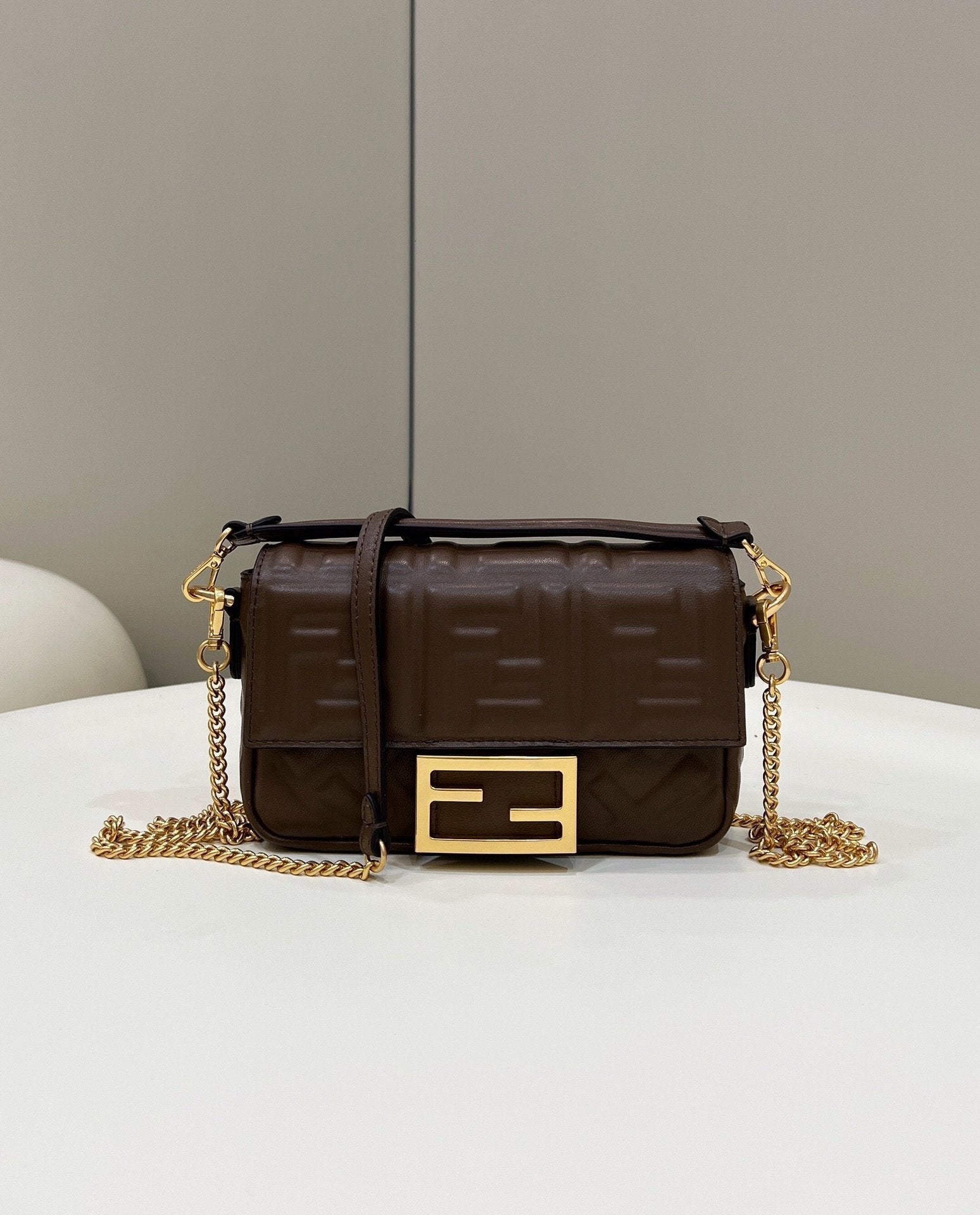 Baguette Brown For Women, Handbags, Shoulder And Crossbody Bags 7.5in/19cm FF 8BS017