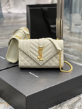 YSSL Small Bag White In Mix Matelasse For Women 8in/21cm YSL 600195BOW919207