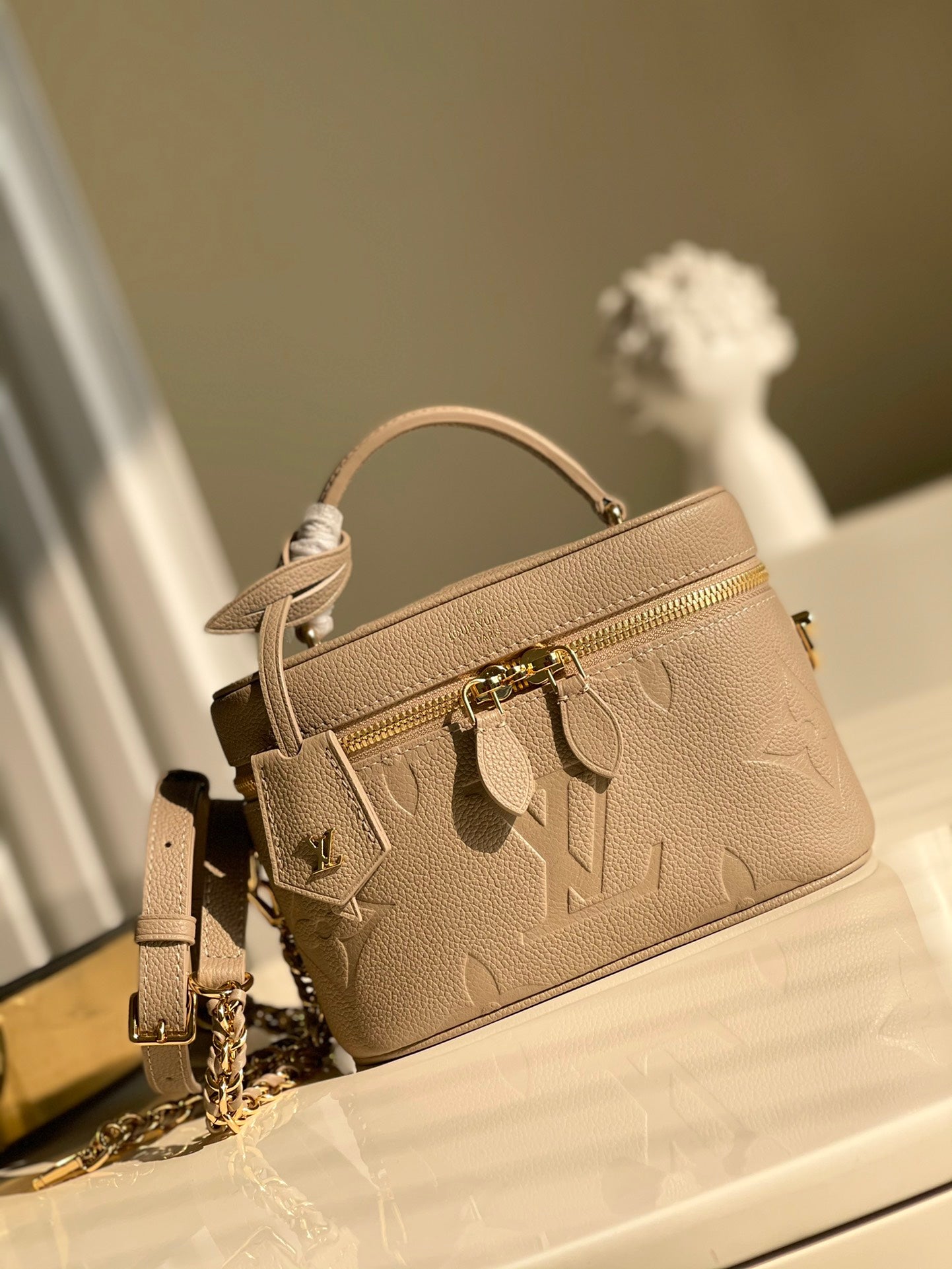 Louis Vuitton Vanity PM Handbag Monogram Empreinte Tourterelle Beige For Women, WomenÃƒÂ¢Ã¢â€šÂ¬Ã¢â€žÂ¢s Handbags, Shoulder And Crossbody Bags 7.5in/19cm Louis Vuitton M45608