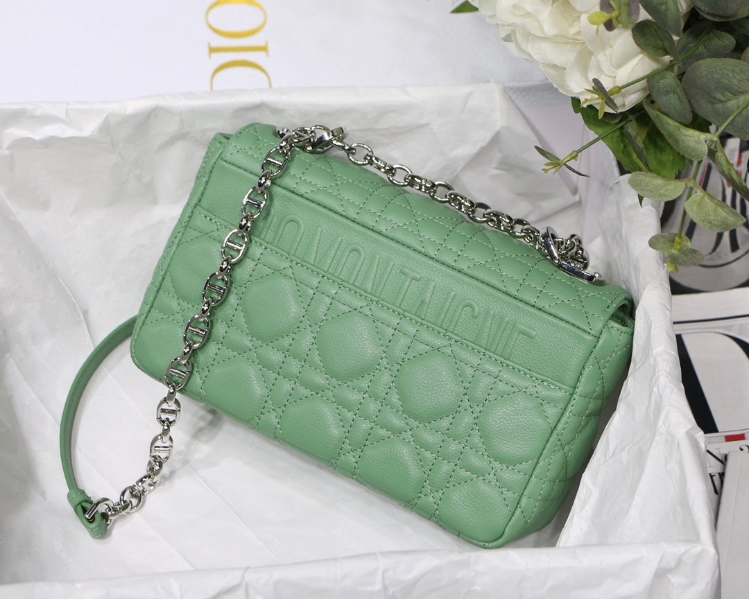 Dior Small Caro Bag Green For Women, Women’s Handbags, Shoulder Bags, Crossbody Bags, 20cm/8in CD