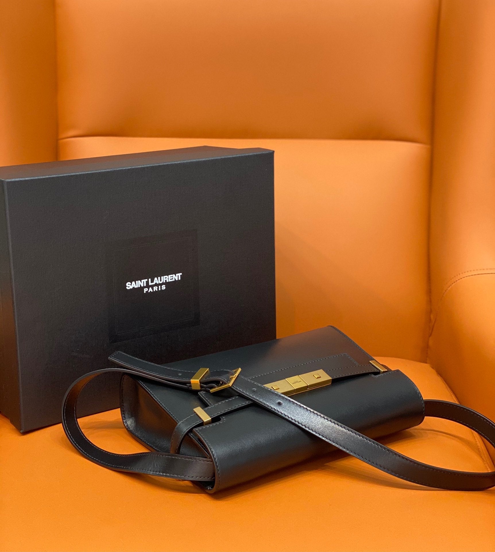 Manhattan Small Shoulder Bag Black For Women 9.4in/24cm YSL 6756260SX0W1000