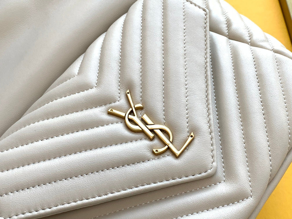 Top Quality Joe Backpack In Monogram With Bronze-Toned Hardware White For Women 11.5in/22cm YSL 6726091EL079207