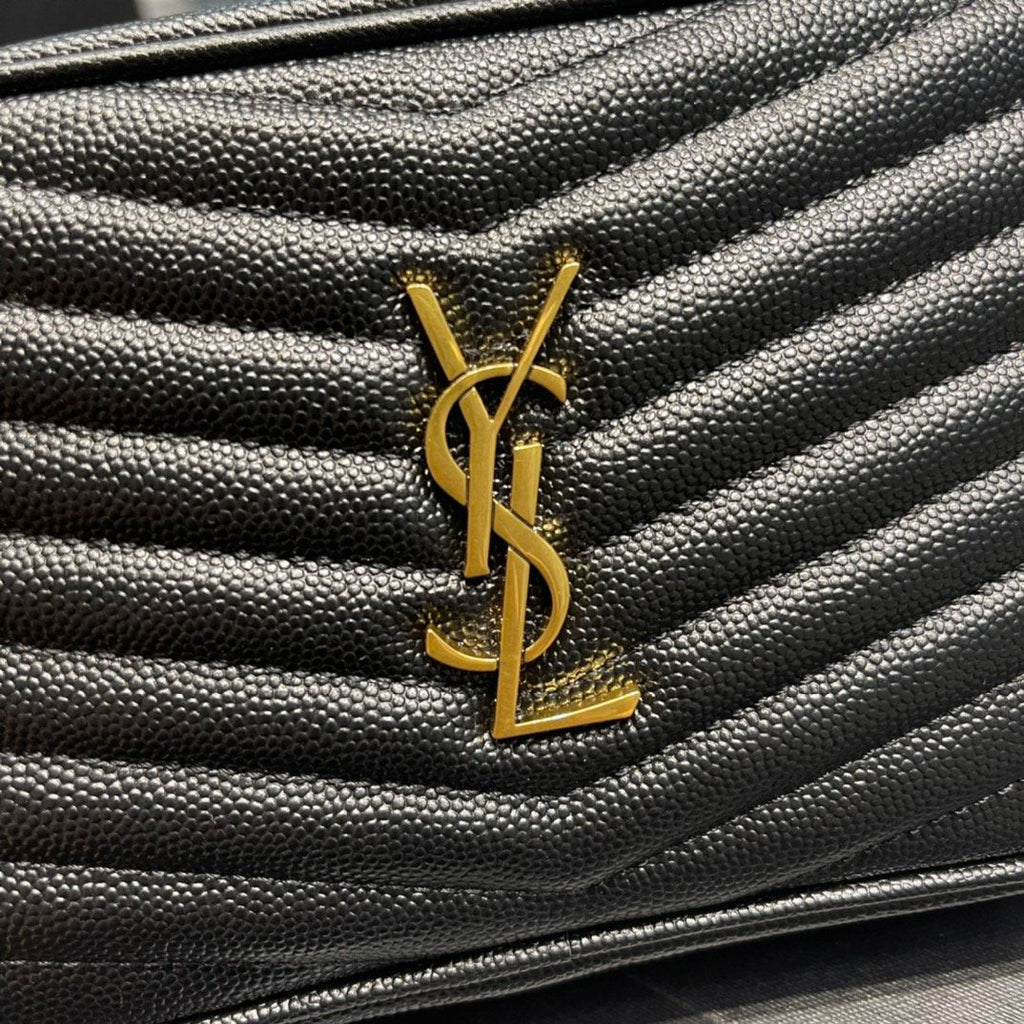 Top Quality Lou Mini Bag Black In Quilted Grain De Poudre With Gold Hardware For Women 7.4in/19cm YSl 6125791GF011000